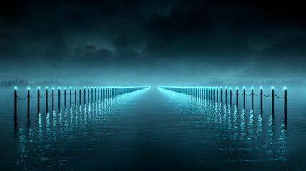 Poster - Luminous Waterway 3D Illustration