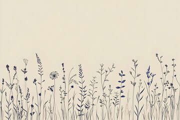 Sticker - Elegant Wildflower Illustration Background