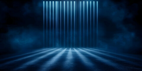 Canvas Print - Abstract Blue Light Beams Background