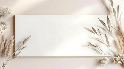 Wall Mural - Neutral Dried Flowers Mockup Background