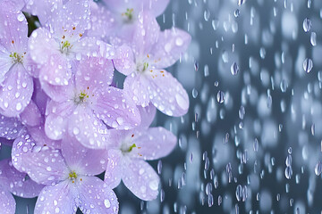 Sticker - Rain-Kissed Blossoms: A Realistic Floral Image