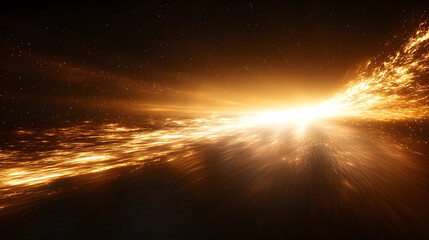 Wall Mural - a bright yellow light is shining through a dark sky