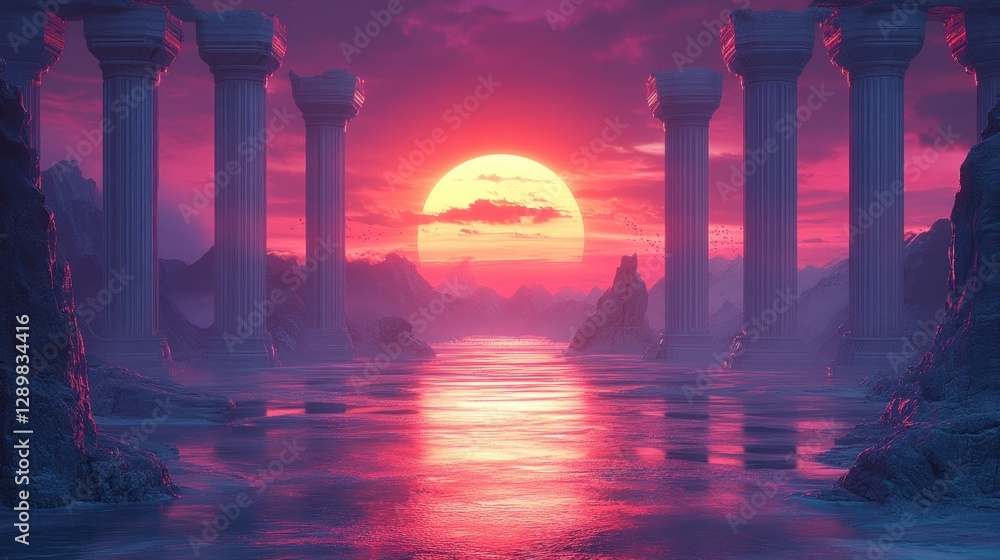 Stock-Illustration „Pixel Art Gradient Background with Neon Colors and ...
