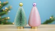 © isrofiyah - Pastel Christmas Trees: Festive Miniature Decor
