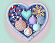 © ChunheeArt - Winter, Christmas background, heart design - 겨울, 크리스마스 배경, 하트 디자인