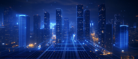 Wall Mural - city at night