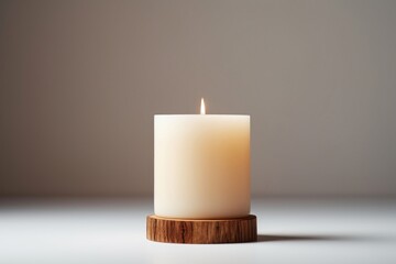 Canvas Print - Candle lighting wood simplicity.