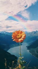 Wall Mural - landscape mountain flower outdoors.