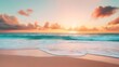 © 路加 石 - Caribbean sunset with orange and pink hues, calm waves, and a clean horizon, evoking serenity and natural beauty.