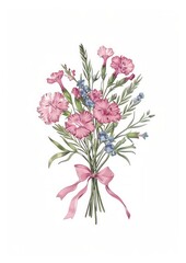 Canvas Print - Elegant floral bouquet illustration