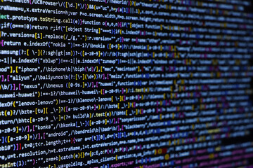 TitleSoftware source code. Programming code. Programming code on computer screen. Developer working on program codes in office. Source code