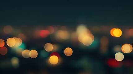 Wall Mural - abstract city lights bokeh at night - warm and cool tones.