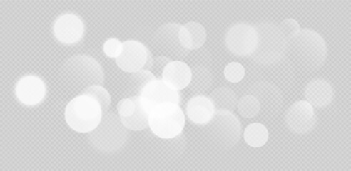 Wall Mural - white bokeh, blurred grey background with sparkling lights, blurry glitter effect. bright soft abstr