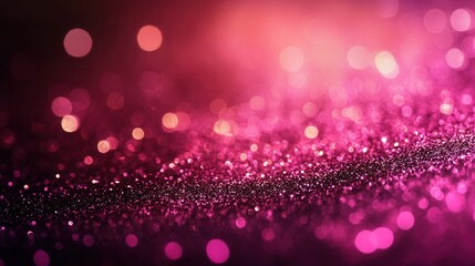 Wall Mural - abstract blurred magenta bokeh background with glittering sparkles