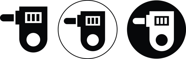 Breath control icons set. Alcohol test and safety flat design. Elements illustration from Medical concept. Breathalyzer image ideal for personal or professional use isolated on transparent background.