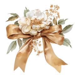 Canvas Print - Elegant floral bow illustration