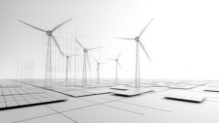 Wall Mural - a wind farm with a few wind turbines in the background