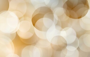Wall Mural - elegant abstract bokeh background with golden and cream circles for festive and artistic design