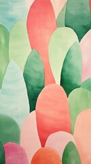 Poster - Cactus abstract painting art.