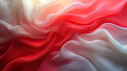 Fototapete - abstract digital background or texture design of polish flag colors poland national country symbol illustration wavy silk fabric background