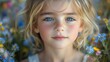© Thoa - close up portrait of a beautiful boy with wildflowers