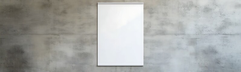 Poster - Blank canvas on a concrete wall, perfect for displaying art or notes.