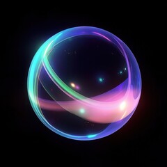Canvas Print - sphere neon glow illustration.