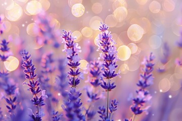 Wall Mural - lavender shape pattern bokeh effect background backgrounds outdoors blossom.
