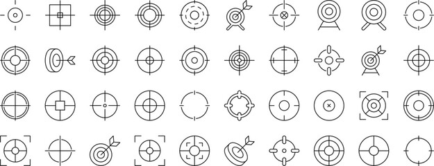 Wall Mural - collection of line signs of target. suitable for books, stores, shops. editable stroke in minimalist