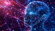 © rajagambar99 - A futuristic AI holographic face with glowing data points, wireframe, and neural networks. Neon cyberpunk lighting, symbolizing advanced tech and innovation