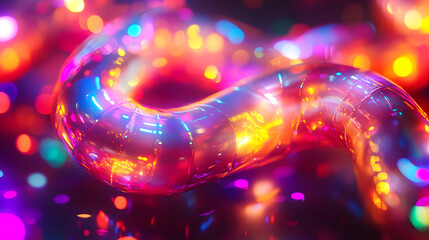 Wall Mural - colorful shiny object reflecting light in various hues with a smooth surface and intricate design
