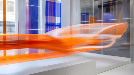 Wall Mural - abstract blur of vibrant orange hues creating a dynamic and energetic visual background