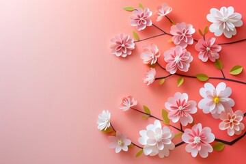 Wall Mural - Flowers background blossom pattern petal.