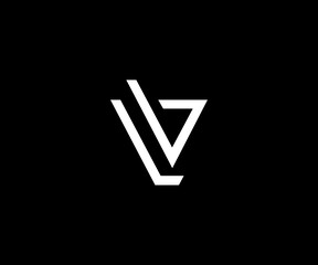 LV letter with tringle simple clean logo