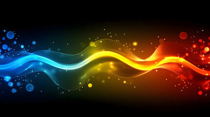 Wall Mural - Abstract background featuring colorful waves and bubbles in a fluid design with vibrant hues and dynamic shapes