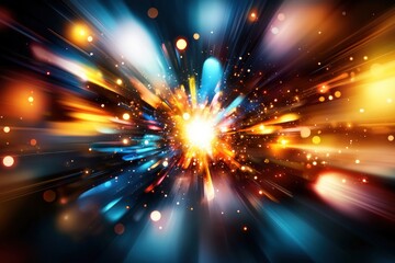 Aufkleber - Vibrant light burst explosion of color abstract background with energy and dynamic motion