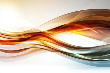 Leinwandbilder - Dynamic Brown and Gold Swirls on Light Background Capturing Fluid Movement and Artistic Expression with Abstract Curving Forms