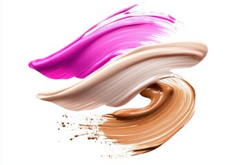 Aufkleber - Cosmetic Colors Strokes Isolated on White Background Vibrant and Delicate Beauty Shades