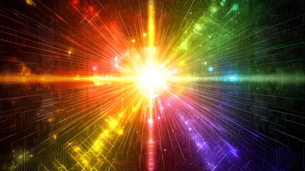 Wall Mural - colorful abstract background featuring multiple intersecting lines in various hues and shades