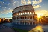Colosseum in Rome at Sunset: A Majestic Historical Landmark