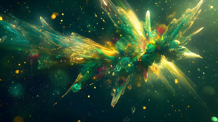 Wall Mural - colorful explosion of light and sparks creating a vibrant and dynamic visual display in a dark backg