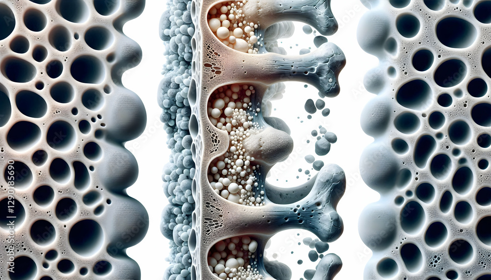 Healthy Aging An artistic representation of bone tissue, with the left ...