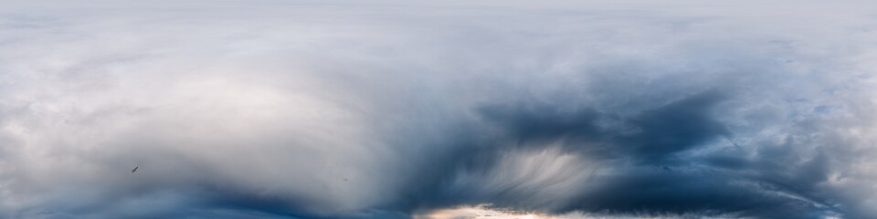Wall Mural - dark moody rain clouds in dramatic overcast sky. seamless 360 hdr spherical panorama. full zenith or