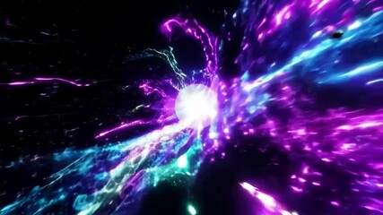 Wall Mural - explore a vibrant cosmic landscape filled with swirling colors and energy. the journey takes you thr