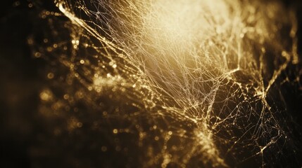 Spider web glistening in the morning light
