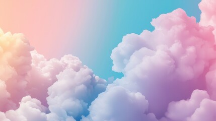 Wall Mural - dreamy pastel clouds against vibrant sky for serene backgrounds