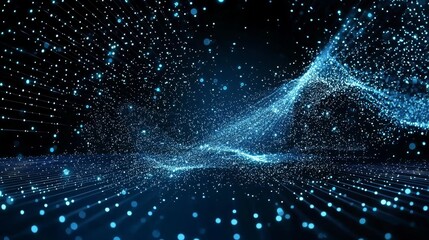 Wall Mural - an innovative representation of data particles that embodies the essence of modern technology.