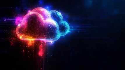 Wall Mural - Vibrant Vector Illustrations of Cloud Computing in AI and AR Environments