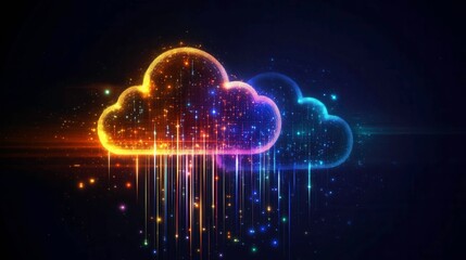 Wall Mural - colorful cloud computing vector illustration for digital technology concepts