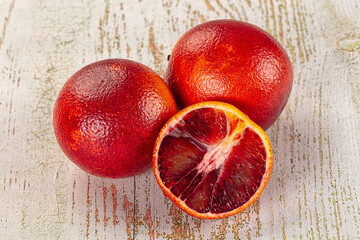 Wall Mural - Red sweet juicy orange fruit